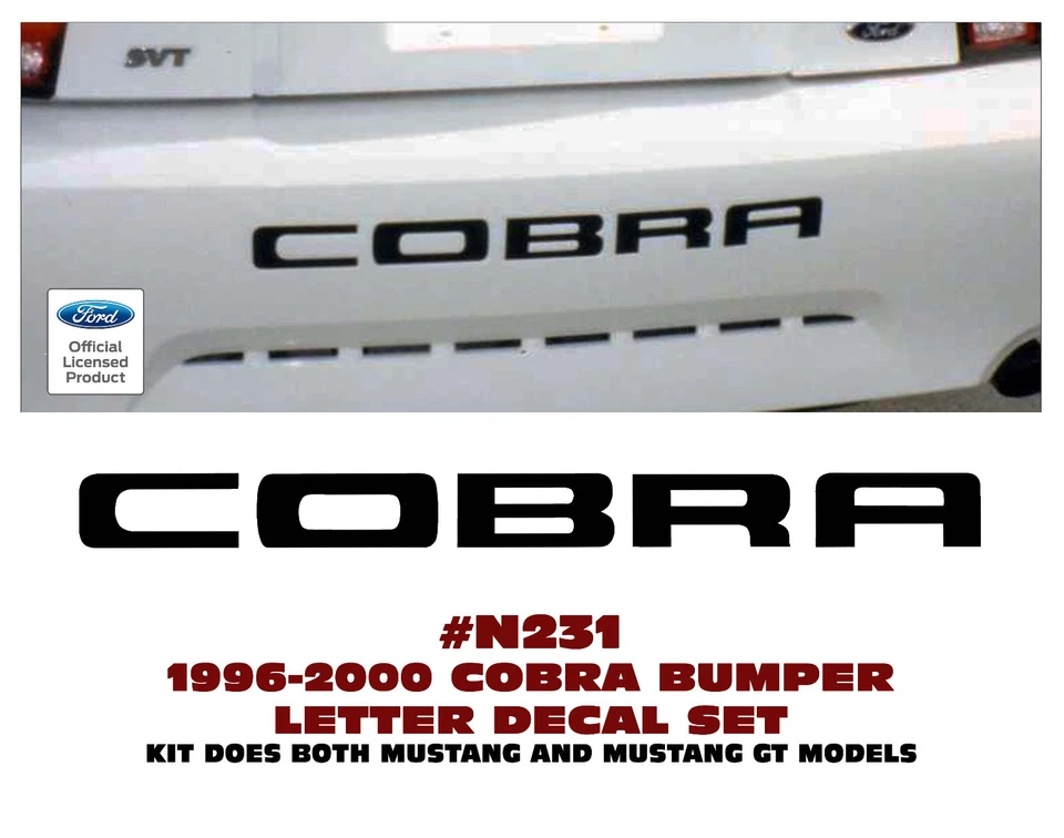 N231 1996 1997 1998 1999 2000 FORD MUSTANG - COBRA - REAR BUMPER LETTER DECAL - Image 1 of 1