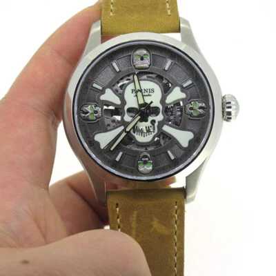 Reloj mecánico automático Parnis 42 mm para hombre esfera luminosa cristal de zafiro regalo Foto 1 de 4