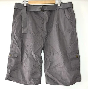 NWT Fourcast Clothing Belted Cargo Shorts Men's Size 40 Light Gray RipStop New - Picture 1 of 4