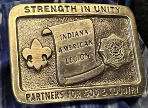 American Legion Men’s Belt Buckle Partners For God & Country Silver Tone - Picture 1 of 2