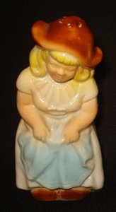 Salero y pimentero holandés de porcelana de cerámica vintage para niños y niñas SOLO NIÑA - Imagen 1 de 5