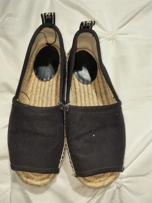 MICHAEL KORS BLACK WHITE POLKA DOT CANVAS SLIP ON WOMENS SHOES 7M - Image 1 of 4