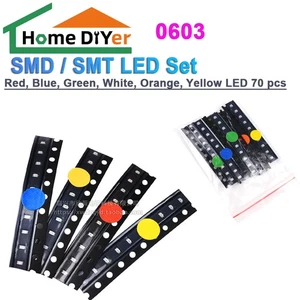 SMD / SMT LED - 0603- Red, Blue, Green, White, Orange, Yellow LED Set 70 pcs - Picture 1 of 5