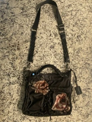 LAMB Gwen Stefani 可调斜挎包 单肩包 托特包 黑色 粉色 花卉 — 第 1/4 张图片