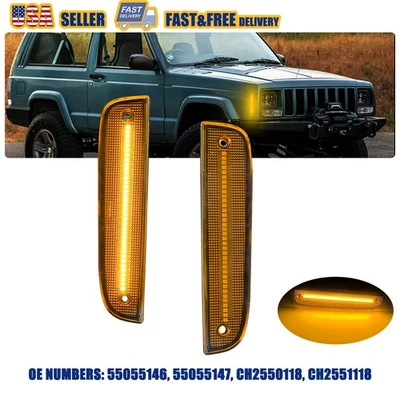 2 luces LED ámbar de estacionamiento en la esquina delantera para Jeep Cherokee 1997-2001 Foto 1 de 4