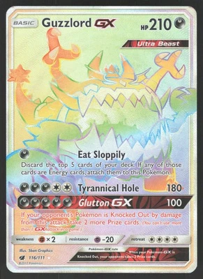 Guzzlord GX 116/111 Secret Rare Pokemon TCG Crimson Invasion LP - Image 1 of 2