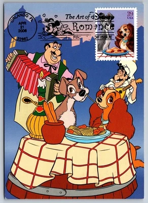 #4028 The Art of Disney Lady and the Tramp FDC Maxi Card - Image 1 of 2