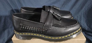 Dr Martens Mens Adrian Woven Leather Tassel Loafers Black Size 12 New No Box - Imagen 1 de 8