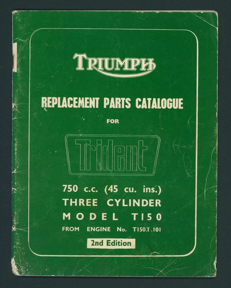 Triumph 750 Trident T150 4-speed (1969-on) Parts List Catalogue Book Manual FX85 - Image 1 of 4