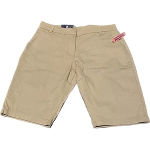 IZOD Girls Size 14 Khaki Bermuda Stretch Shorts Approved School Wear NWT Uniform - Picture 1 of 8