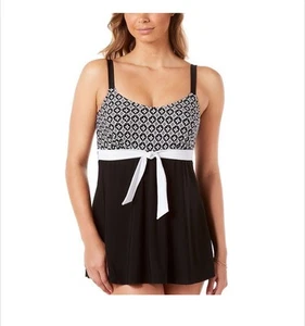 Robby Len Women's Plus Size One Piece Bathing Suit dress 22W Floral BlackSkirt A - Picture 1 of 9