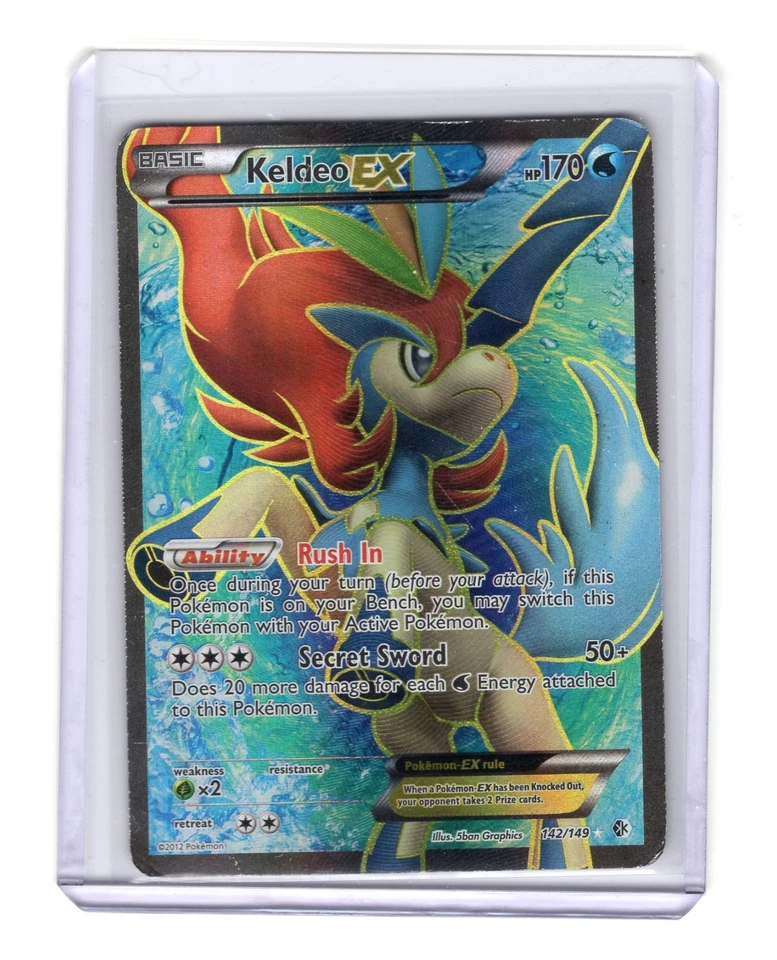 Keldeo EX (142 Full Art) 142/149 Boundaries Crossed Holo 2012 Pokemon - Image 1 of 2