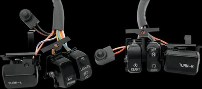 Kit de interruptor de manillar DS negro con cables para deslizamiento de carretera personalizado 10-13 Foto 1 de 3