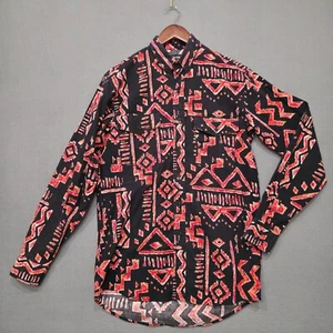 Vintage Frontier Series Mens Aztec Long Sleeve Button Up Western Shirt Sz M Tall - Picture 1 of 6