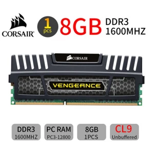 Corsair 8Go DDR3 1600MHz CL9 PC3-12800U 240Pin Intel AMD Desktop Mémoire RAM FR - Picture 1 of 8