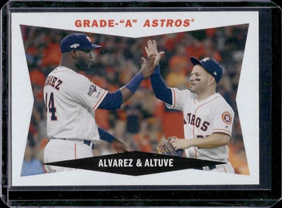 2020 Topps Archives Yordan Alvarez & Jose Altuve 1960 Combo 60CC-AA Astros - Image 1 of 2