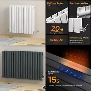 Oval Column Radiator Horizontal Designer Single Double Central Heating Rads - Picture 1 of 20
