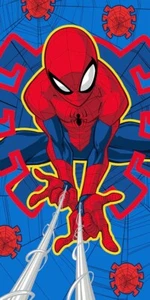 Toalla de baño/playa súper suave roja y azul tela Disney Marvel Ultimate Spider-Man - Imagen 1 de 1