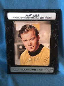 Star Trek Auto Limited Edition 15x12 Plaque Captain James T Kirk William Shatner - Picture 1 of 4