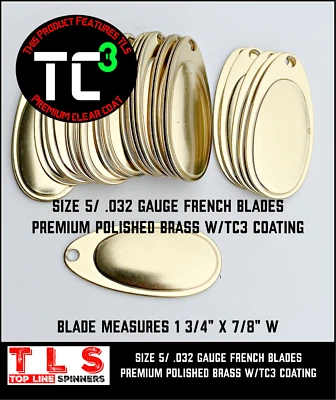 Pkg of 25 each Size 5 Premium Brass French Blades.032 gauge w/TC3 Coating - Image 1 of 2