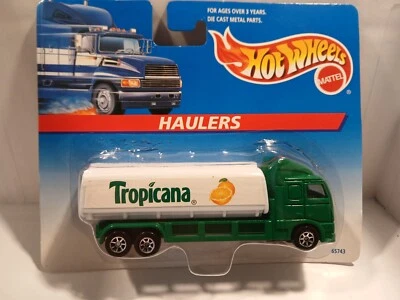 Camión cisterna de jugo Tropicana serie Hot Wheels Haulers Mattel 1996 diecast Foto 1 de 2