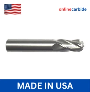 3/8" Solid Carbide End Mill – 4 Flute Long Ball Nose - Center Cutting CNC USA - Picture 1 of 3