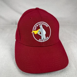 Gorra de béisbol roja Captain Delicious aprobada para hombre 6 3/4 divertida Richardson - Imagen 1 de 11