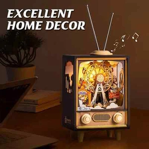 Rolife LED Sunset Carnival Music Boxes 3D Wooden Puzzle with LED Kids Teens Gift - Picture 1 of 12