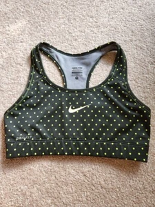 NIke Dri Fit Women's black neon green dots sports bra Small - Picture 1 of 3