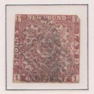 (F190-46) 1857 Canada ST John’s New Found Land 1d brown Royal crown &herald (AU) - Bild 1 von 1