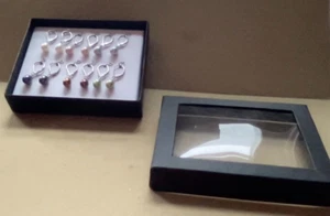 Set of 6 Sterling Silver & Pearl Hoop Earrings. Multi Color. MIMB - Picture 1 of 5