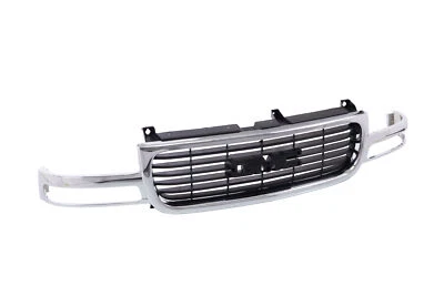 Chrome Grille w/Black Insert Trim Fit 00-06 GMC Yukon XL 99-02 Sierra 1500 2500 - Image 1 of 4
