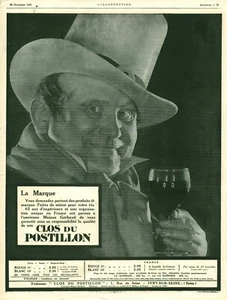 Publicité ancienne vin Clos du Postillon 1925 issue de magazine - Foto 1 di 1