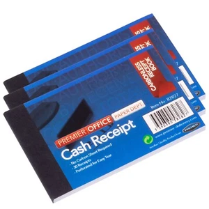 3 Small Carbonless Cash Receipt Books Sale Duplicate Record Paper Copy Mini Pad - Picture 1 of 3