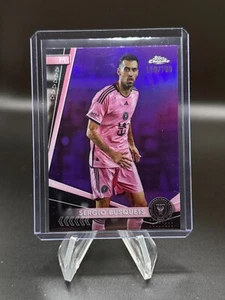 2024 Topps Chrome MLS Sergio Busquets Purple Refractor /199 Inter Miami #5 - Picture 1 of 2