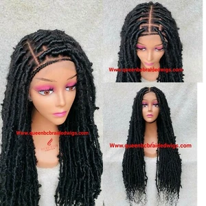 Distressed faux locs full lace Wig. Braided Wig. Messy locs wig. Faux locs Wig - Picture 1 of 4