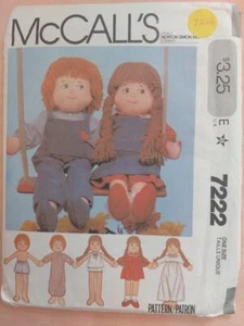 McCall's 7222 Vintage 22" Dolls & Clothes Pattern - Picture 1 of 2