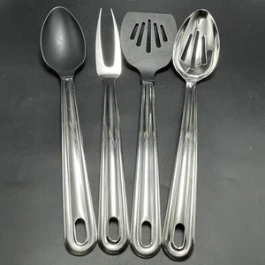 4 Oneida Stainless & Nylon Utensils Slotted Spatula & Spoon Solid Spoon & Fork - Picture 1 of 10