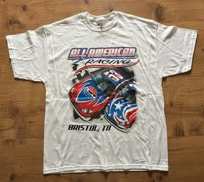 All American Racing BRISTOL TN T-Shirt Size XL White With Racing Cars Ships Fast - Image 1 of 4