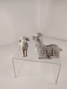 Lefton China Vintage 1988 Juego de 2 Belén Repuesto Oveja Pequeña 06541 Etiqueta - Imagen 1 de 6