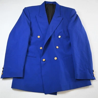 Blazer Primo 46L Azul Real Doble Pecho Dorado Botón Traje Chaqueta Abrigo Deportivo Foto 1 de 4