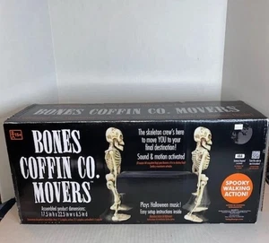 Bones Coffin Co. Movers Animated Walking Skeletons Halloween Plays Music 17.5” - Picture 1 of 5