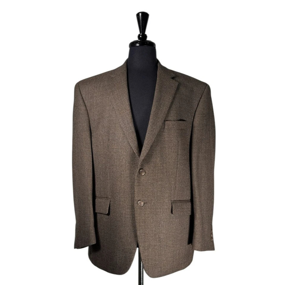 Blazer Chaps Ralph Lauren Para Hombres 44S Marrón Cuadros 100% Lana Abrigo Deportivo Chaqueta Forrada Foto 1 de 4