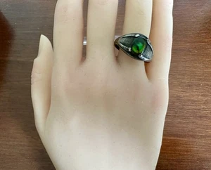 Designer WM Sterling Silver 925 Green Abalone Ring Sz 11.75 - Picture 1 of 7