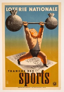 Plakat Loterie Nationale 1939 - Derouet-Lesacq - Art Deco Französische Lotterie - Selten - Bild 1 von 3