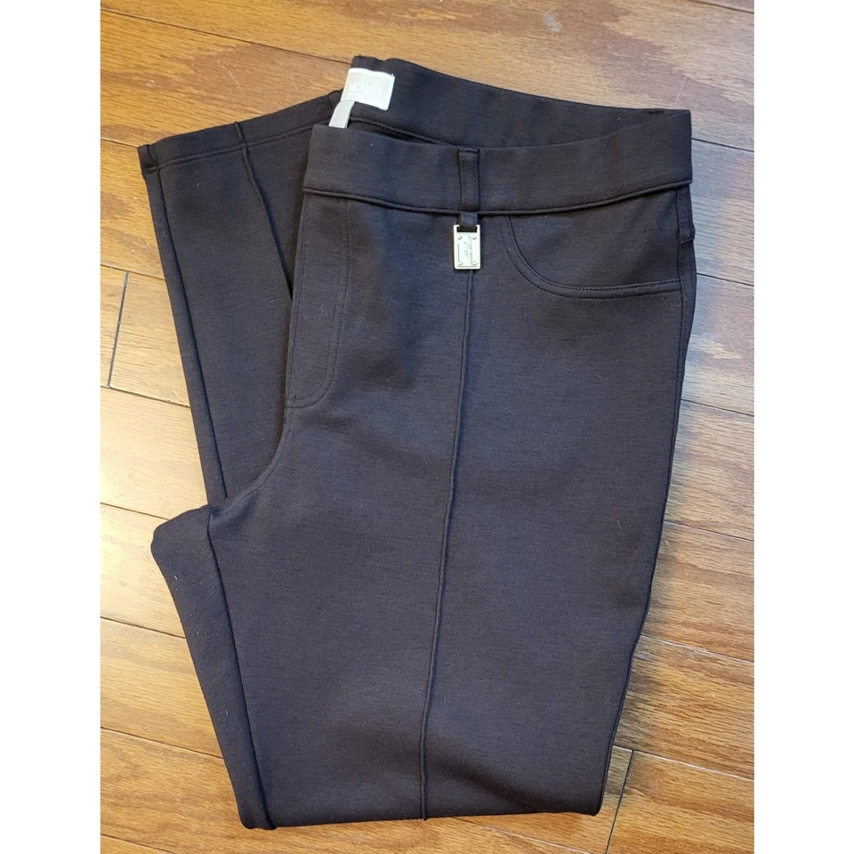 Michael Kors Womens Brown Elastic Waist Ankle Length Pants Size XL - Image 1 of 4