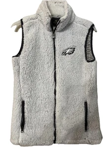 NFL Juniors Collection Philadelphia Eagles Vest Sm Full Zip Fleece Sherpa - Picture 1 of 9