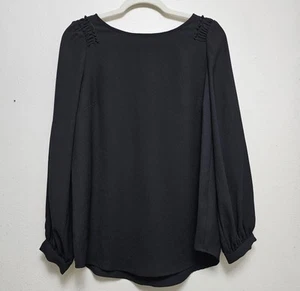 Neu mit Etikett Sara Campbell Ballonärmel schwarz Krepp Top Bluse mit Rüschen Schulter Gr. S - Bild 1 von 13