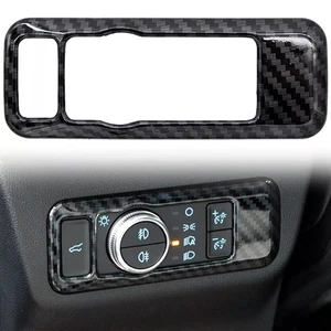 ABS Carbon Fiber Black Head Light Switch Button Cover Trim For Ford Mustang 2024 - Bild 1 von 6