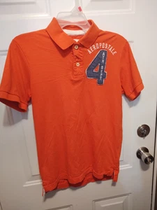 Vint AEROPOSTALE Shirt Womens Sz Sm Orange Short Sleeve Pull Over Polo Golf - Picture 1 of 4
